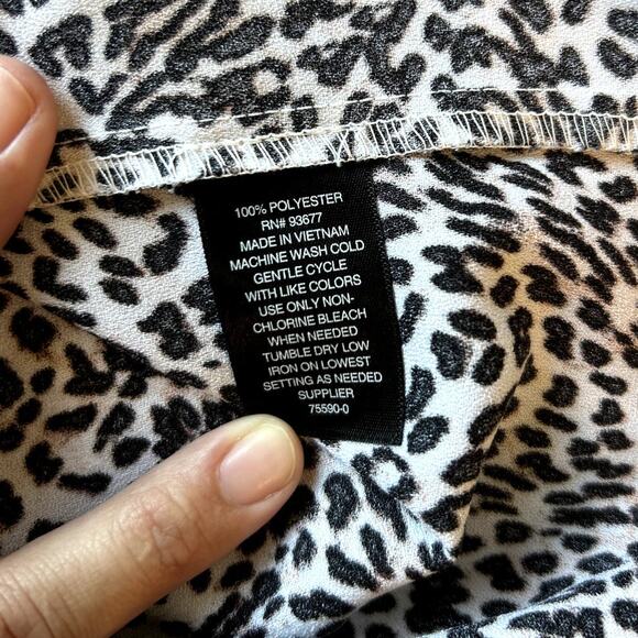 WORTHINGTON Animal Print Blouse Size PXL Classic Business Casual Comfort Preppy - Picture 11 of 11